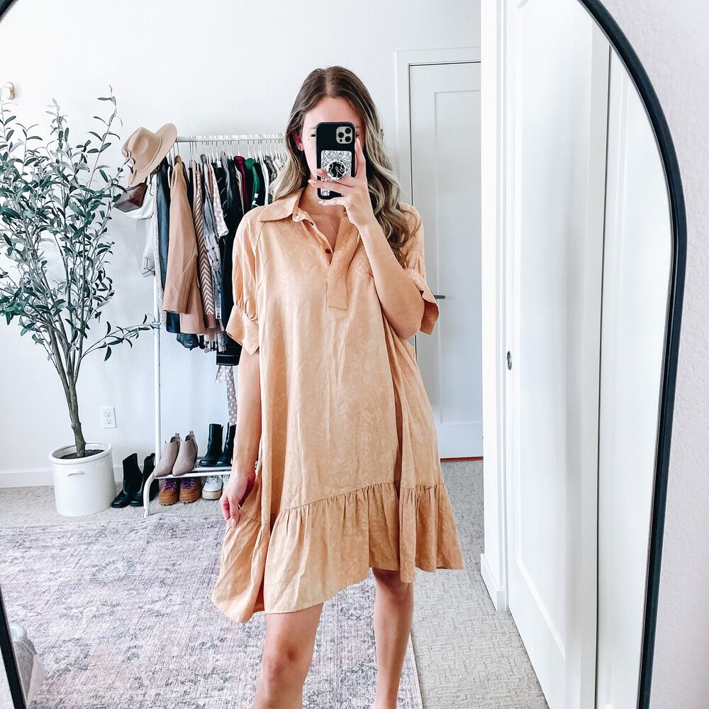 BAUM UND‎ PFERDGARTEN Neutral Cream Cheetah Mini Dress